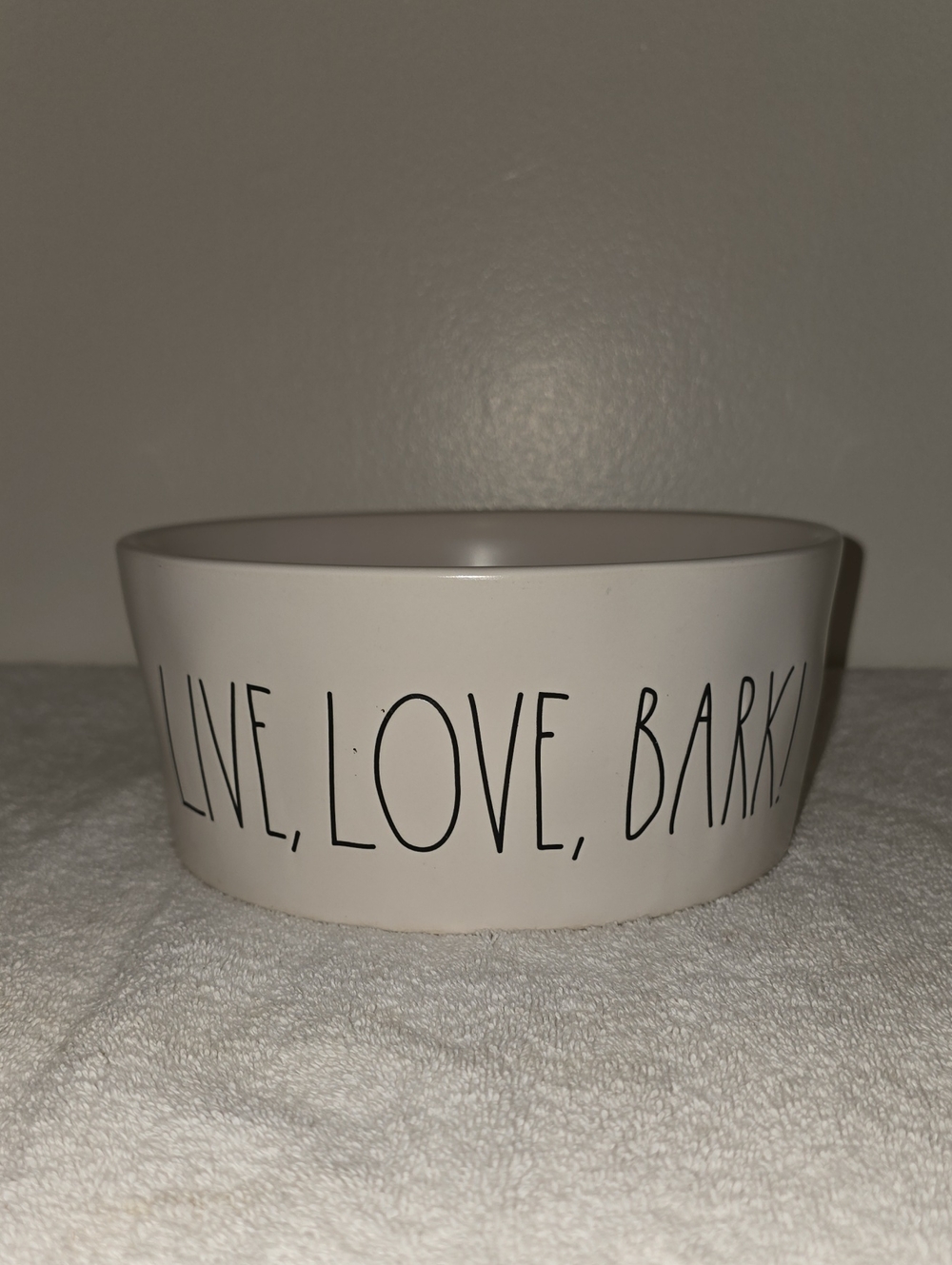 Rae Dunn "Live, Love, Bark"  Dog Bowl